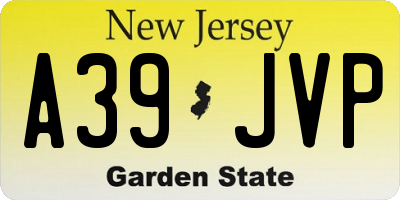 NJ license plate A39JVP