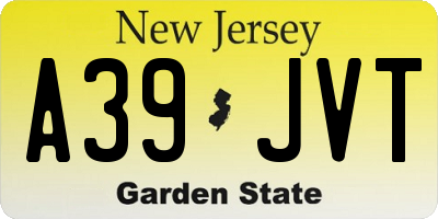 NJ license plate A39JVT