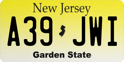 NJ license plate A39JWI