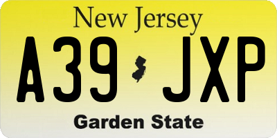 NJ license plate A39JXP