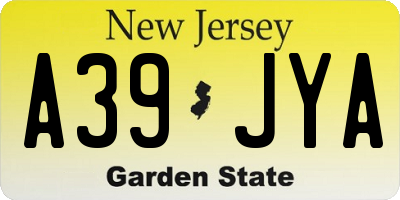 NJ license plate A39JYA