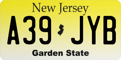 NJ license plate A39JYB