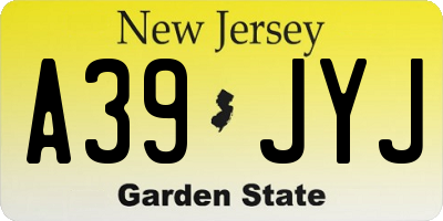NJ license plate A39JYJ