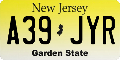 NJ license plate A39JYR