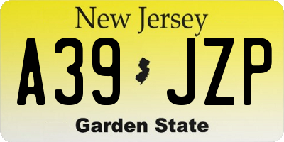 NJ license plate A39JZP