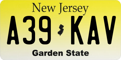 NJ license plate A39KAV