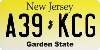 NJ license plate A39KCG