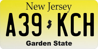 NJ license plate A39KCH