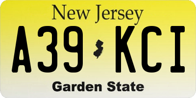 NJ license plate A39KCI