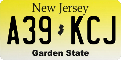 NJ license plate A39KCJ
