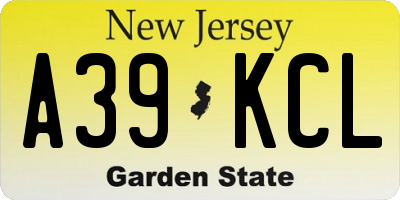 NJ license plate A39KCL