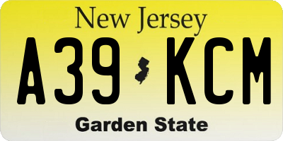 NJ license plate A39KCM