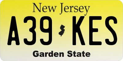 NJ license plate A39KES
