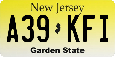 NJ license plate A39KFI