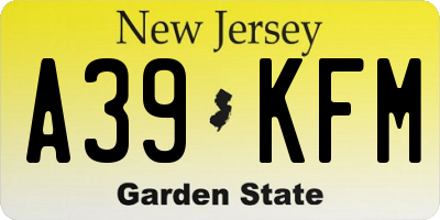 NJ license plate A39KFM