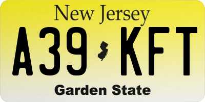 NJ license plate A39KFT