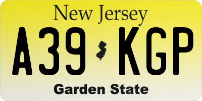 NJ license plate A39KGP