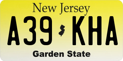 NJ license plate A39KHA