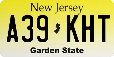 NJ license plate A39KHT