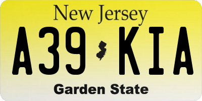 NJ license plate A39KIA