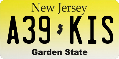 NJ license plate A39KIS