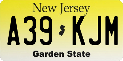 NJ license plate A39KJM