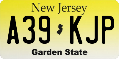 NJ license plate A39KJP