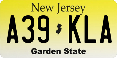 NJ license plate A39KLA