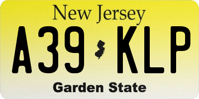 NJ license plate A39KLP