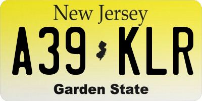 NJ license plate A39KLR