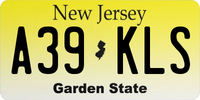 NJ license plate A39KLS