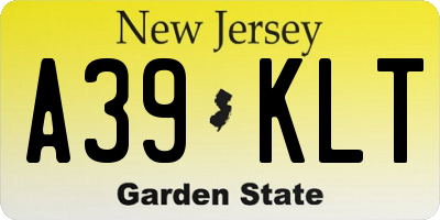 NJ license plate A39KLT