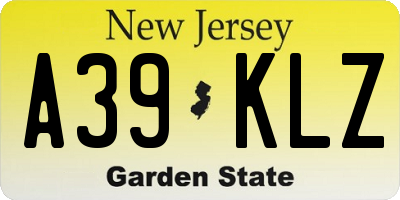 NJ license plate A39KLZ