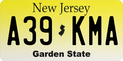 NJ license plate A39KMA