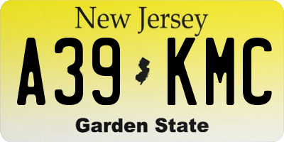 NJ license plate A39KMC