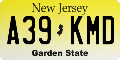 NJ license plate A39KMD
