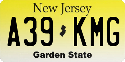 NJ license plate A39KMG