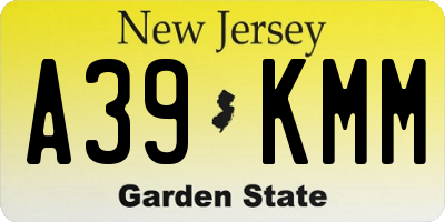 NJ license plate A39KMM