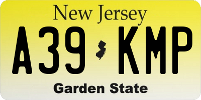 NJ license plate A39KMP