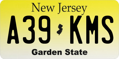 NJ license plate A39KMS