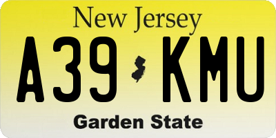 NJ license plate A39KMU