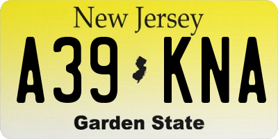 NJ license plate A39KNA