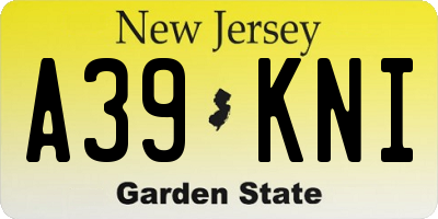 NJ license plate A39KNI
