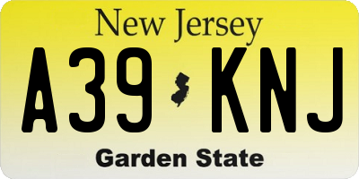NJ license plate A39KNJ
