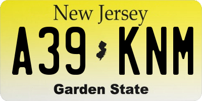 NJ license plate A39KNM