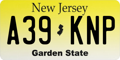 NJ license plate A39KNP