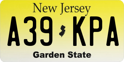 NJ license plate A39KPA