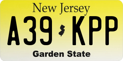 NJ license plate A39KPP