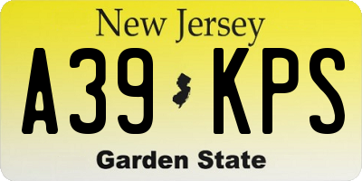NJ license plate A39KPS