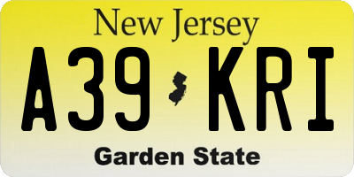 NJ license plate A39KRI